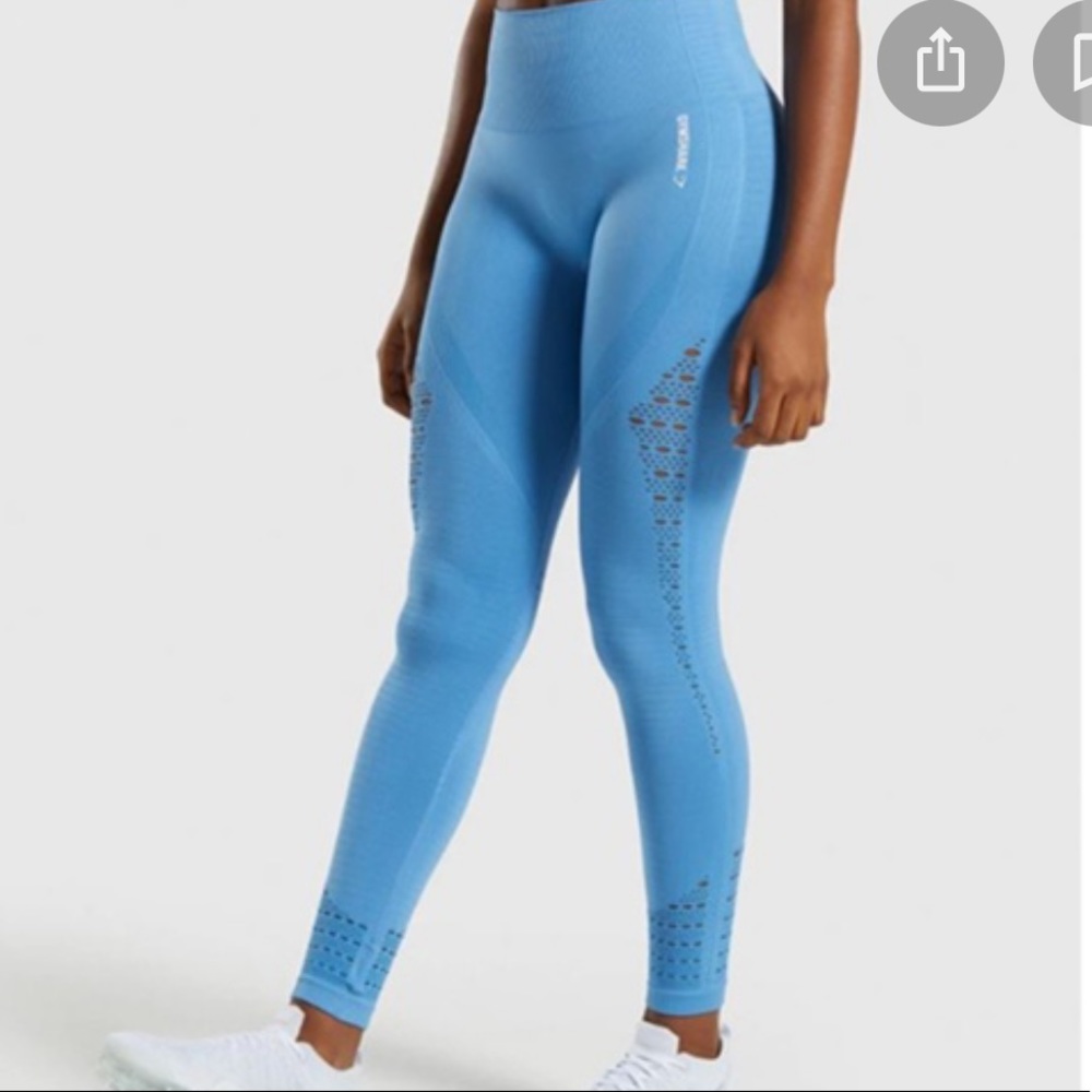 Gymshark Energy Seamless Leggings in Malibu Blue